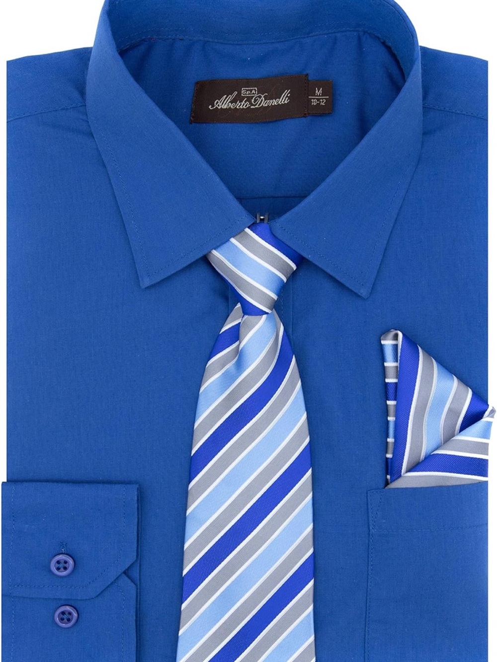Boys Blue button down shirt with matching tie